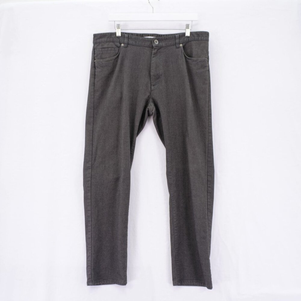 Calvin Klein Slim Fit Gray Herringbone Mid Rise Jeans 36 / 29 Cotton Polyester R